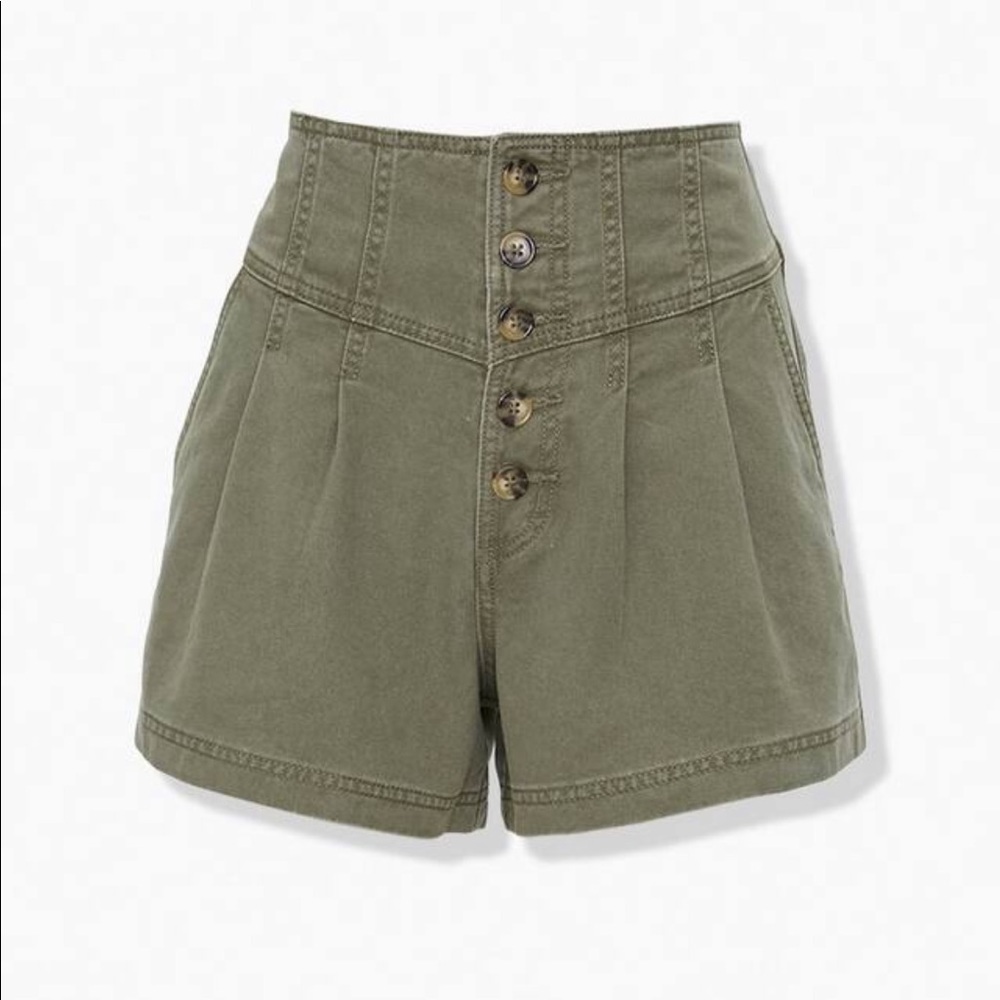 Forever 21 High Rise Button Up Shorts